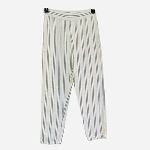 Zara vertical relaxed striped cotton blend pants. Size S. Light Summer vacation